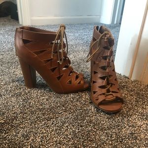 Brown chunky heels